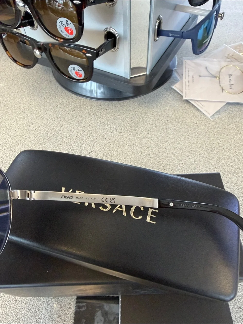 Versace Men’s Silver Mirrored Aviator Sunglasses with Black Bridge